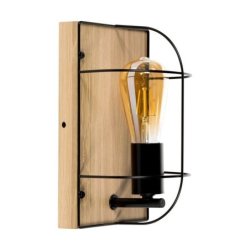 Netuno Kinkiet 1xE27 Max 15W LED Dąb Olejowany/Czarny