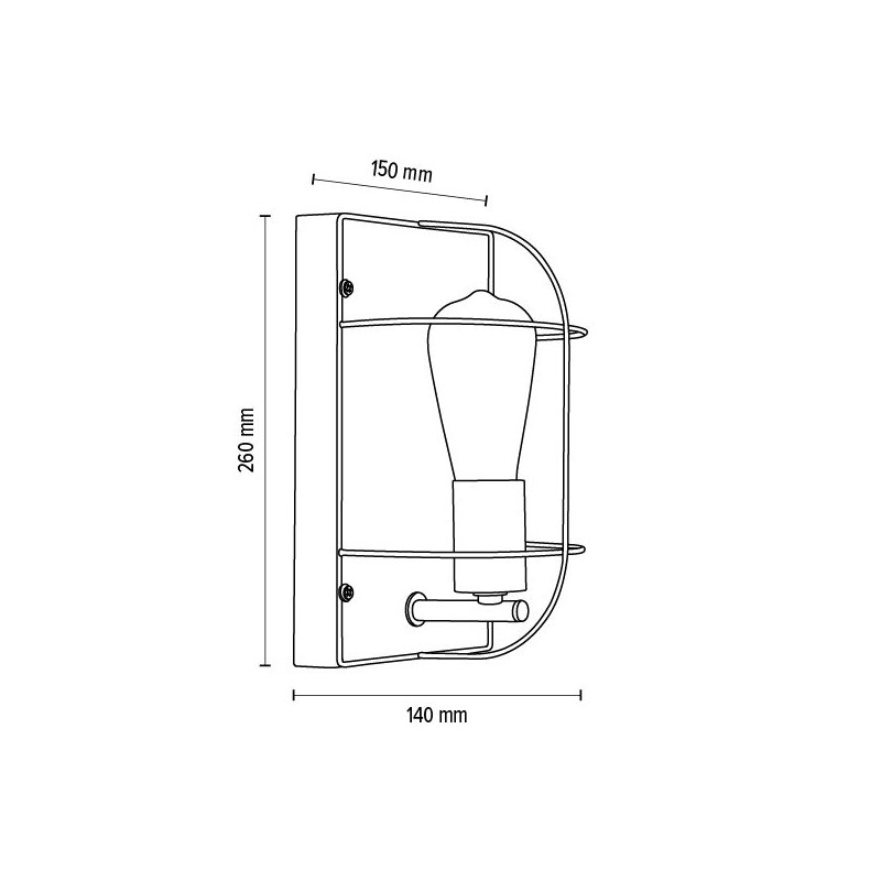 Netuno Kinkiet 1xE27 Max 15W LED Dąb Olejowany/Czarny