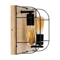 Netuno Kinkiet/Lampa Sufitowa 2xE27 Max.15W LED Dąb Olejowany/Czarny