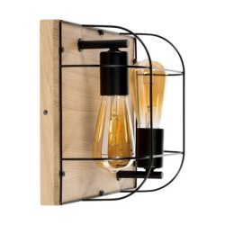 Netuno Kinkiet/Lampa Sufitowa 2xE27 Max.15W LED Dąb Olejowany/Czarny