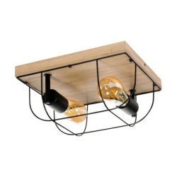 Netuno Kinkiet/Lampa Sufitowa 2xE27 Max.15W LED Dąb Olejowany/Czarny