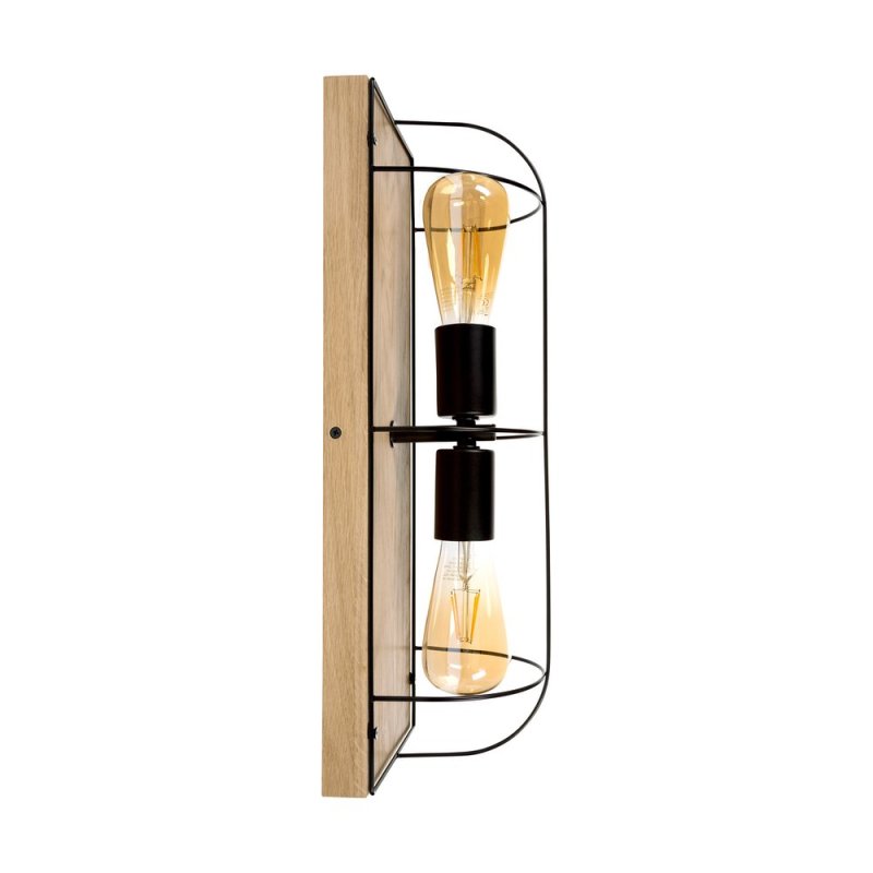 Netuno Kinkiet/Lampa Sufitowa 2xE27 Max.15W LED Dąb Olejowany/Czarny