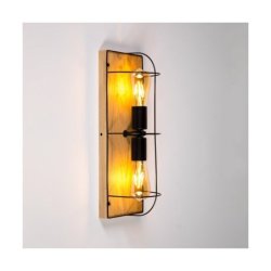 Netuno Kinkiet/Lampa Sufitowa 2xE27 Max.15W LED Dąb Olejowany/Czarny