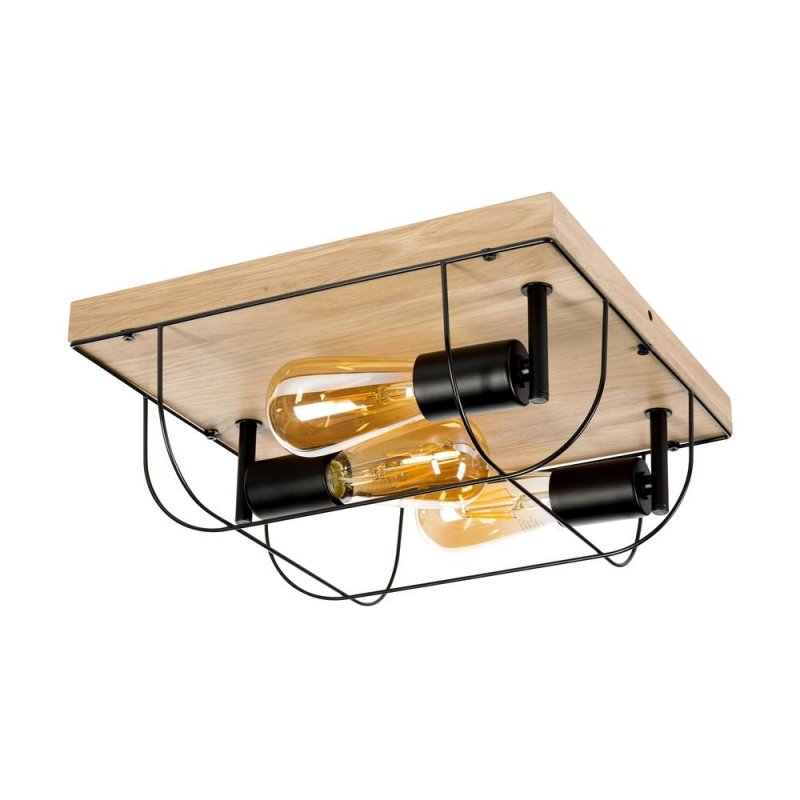 Netuno Lampa Sufitowa 3xE27 Max.15W LED Dąb Olejowany/Czarny
