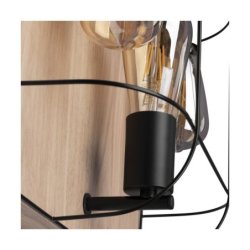 Netuno Lampa Sufitowa 3xE27 Max.15W LED Dąb Olejowany/Czarny