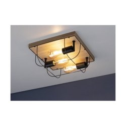 Netuno Lampa Sufitowa 3xE27 Max.15W LED Dąb Olejowany/Czarny