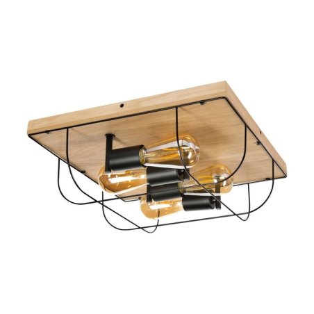 Netuno Lampa Sufitowa 4xE27 Max.15W LED Dąb Olejowany/Czarny