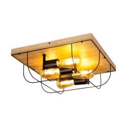 Netuno Lampa Sufitowa 4xE27 Max.15W LED Dąb Olejowany/Czarny