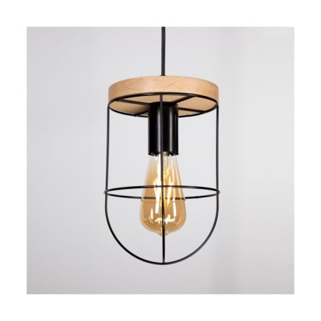 Netuno Lampa Wisząca 1xE27 Max.60W Czarny/Dąb Olejowany