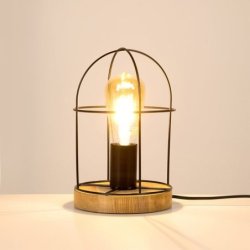 Netuno Lampa Stołowa 1xE27 Max.25W Dąb Olejowany/Czarny