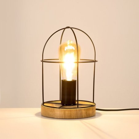 Netuno Lampa Stołowa 1xE27 Max.25W Dąb Olejowany/Czarny