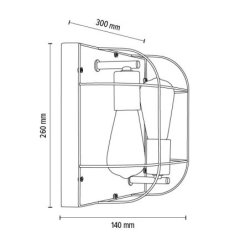 Netuno Kinkiet/Lampa Sufitowa 2xE27 Max.15W LED Sosna Bejcowana Szara/Czarny/Srebrny