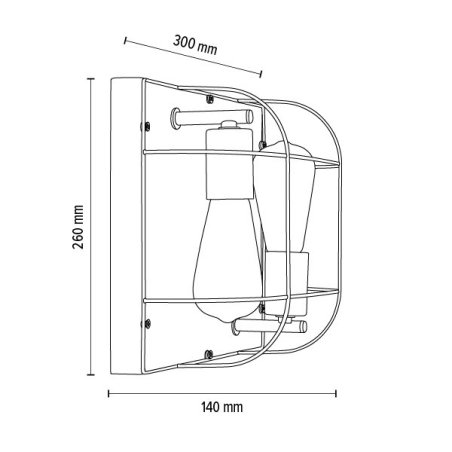 Netuno Kinkiet/Lampa Sufitowa 2xE27 Max.15W LED Sosna Bejcowana Szara/Czarny/Srebrny