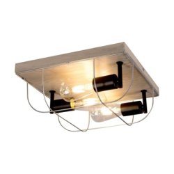 Netuno Lampa Sufitowa 3xE27 Max.15W LED Sosna Bejcowana Szara/Czarny/Srebrny
