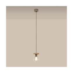 Netuno Lampa Wisząca 1xE27 Max.60W Sosna Bejcowana Szara/Czarny/Srebrny