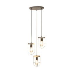 Netuno Lampa Wisząca 3xE27 Max.60W Sosna Bejcowana Szara/Czarny/Srebrny