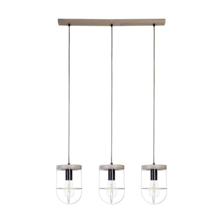 Netuno Lampa Wisząca 3xE27 Max.60W Sosna Bejcowana Szara/Czarny/Srebrny