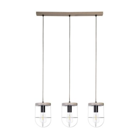 Netuno Lampa Wisząca 3xE27 Max.60W Sosna Bejcowana Szara/Czarny/Srebrny
