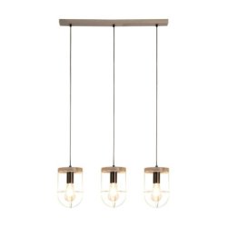 Netuno Lampa Wisząca 3xE27 Max.60W Sosna Bejcowana Szara/Czarny/Srebrny
