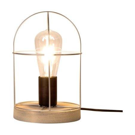 Netuno Lampa Stołowa 1xE27 Max.25W Sosna Bejcowana Szara/Czarny/Srebrny