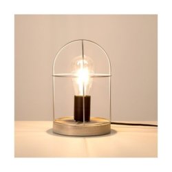 Netuno Lampa Stołowa 1xE27 Max.25W Sosna Bejcowana Szara/Czarny/Srebrny