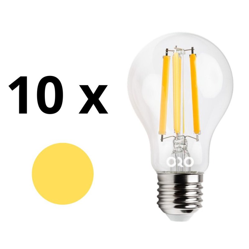 ZESTAW ŻARÓWEK LED E27 7W CIEPŁE ŚWIATŁO 10 SZTUK