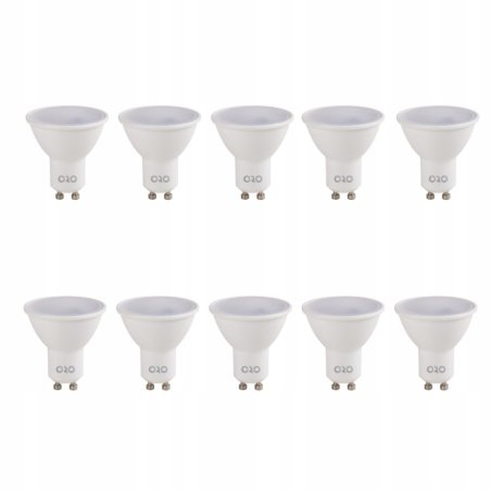 ZESTAW 10 SZTUK ŻARÓWEK LED GU10 430LM 6,5W ZIMNE