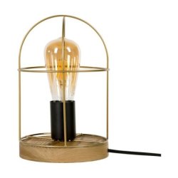 Netuno Lampa Stołowa 1xE27 Max.25W Sosna Bejcowana/Czarny/Złoty