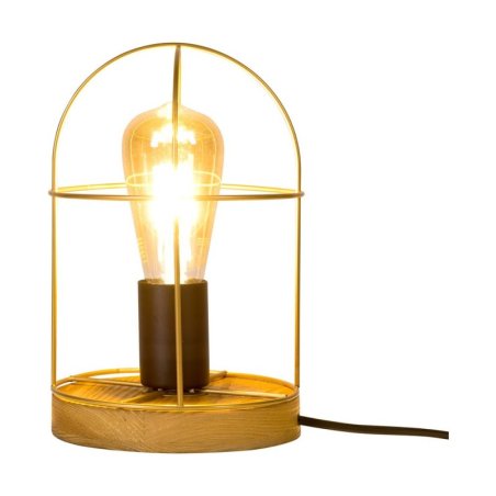 Netuno Lampa Stołowa 1xE27 Max.25W Sosna Bejcowana/Czarny/Złoty