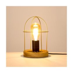 Netuno Lampa Stołowa 1xE27 Max.25W Sosna Bejcowana/Czarny/Złoty