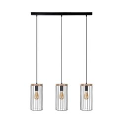 Timeo Lampa Wisząca 3xE27 Max.60W Czarny/Dąb Olejowany/Czarny