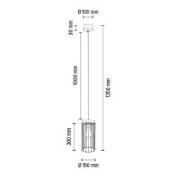 Timeo Lampa Wisząca 1xE27 60W Sosna Bejcowana Szara/CzarnyPVC/Czarny
