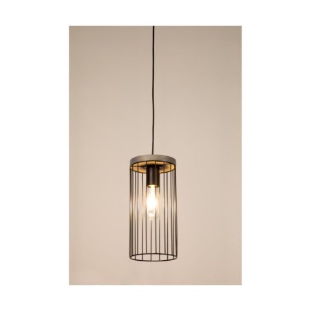 Timeo Lampa Wisząca 3xE27 60W Sosna Bejcowana Szara/Czarny PVC/Czarny