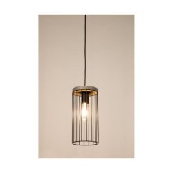 Timeo Lampa Wisząca 4xE27 Max.60W Sosna Bejcowana Szara/Czarny PVC/Czarny