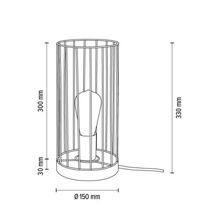 Timeo Lampa Stołowa 1xE27 Max.25W Dąb Olejowany/Czarny