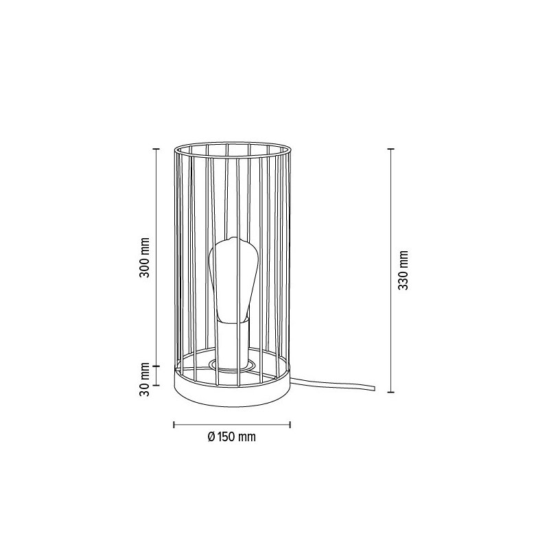 Timeo Lampa Stołowa 1xE27 Max.25W Sosna Bejcowana Szara/Czarny