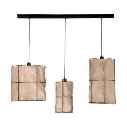 Marinero Lampa Wisząca 3xE27 Max.15W LED Czarny/Czarny Oplot/Czarny-Len