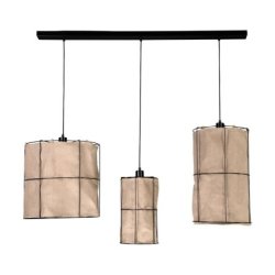 Marinero Lampa Wisząca 3xE27 Max.15W LED Czarny/Czarny Oplot/Czarny-Len