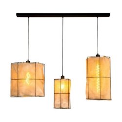 Marinero Lampa Wisząca 3xE27 Max.15W LED Czarny/Czarny Oplot/Czarny-Len