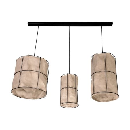 Marinero Lampa Wisząca 3xE27 Max.15W LED Czarny/Czarny Oplot/Czarny-Len