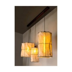 Marinero Lampa Wisząca 3xE27 Max.15W LED Czarny/Czarny Oplot/Czarny-Len