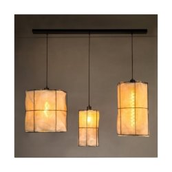 Marinero Lampa Wisząca 3xE27 Max.15W LED Czarny/Czarny Oplot/Czarny-Len