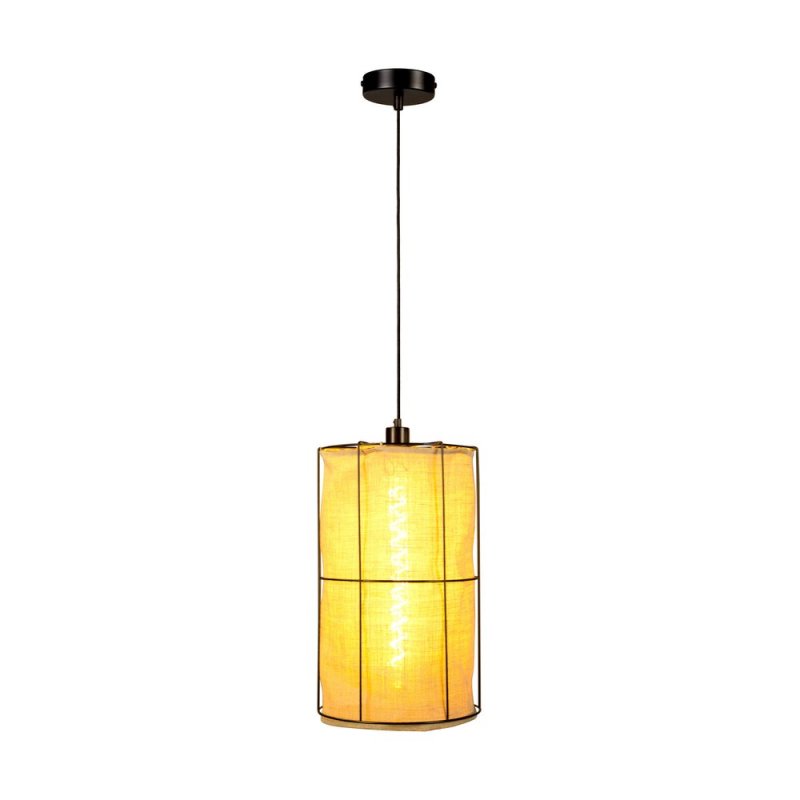 Marinero Lampa Wisząca 1xE27 Max.15W LED Czarny/Czarny Oplot/Czarny-Len