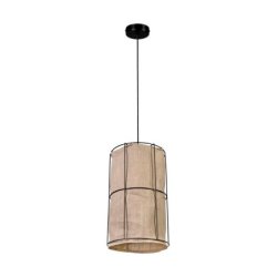 Marinero Lampa Wisząca 1xE27 Max.15W LED Czarny/Czarny Oplot/Czarny-Len