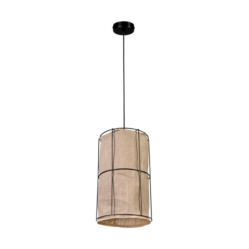 Marinero Lampa Wisząca 1xE27 Max.15W LED Czarny/Czarny Oplot/Czarny-Len