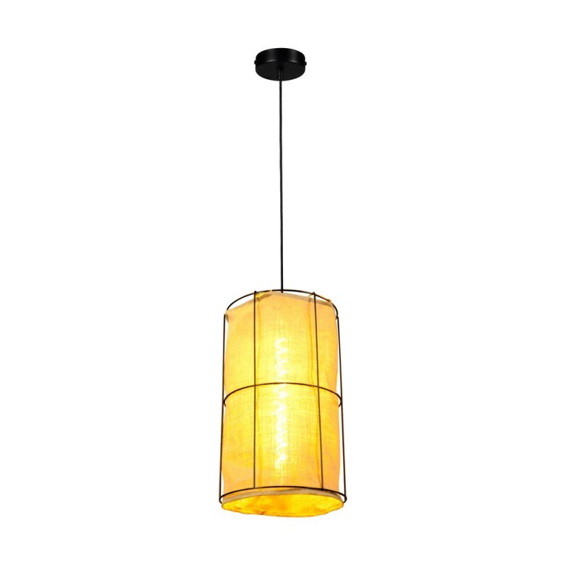 Marinero Lampa Wisząca 1xE27 Max.15W LED Czarny/Czarny Oplot/Czarny-Len