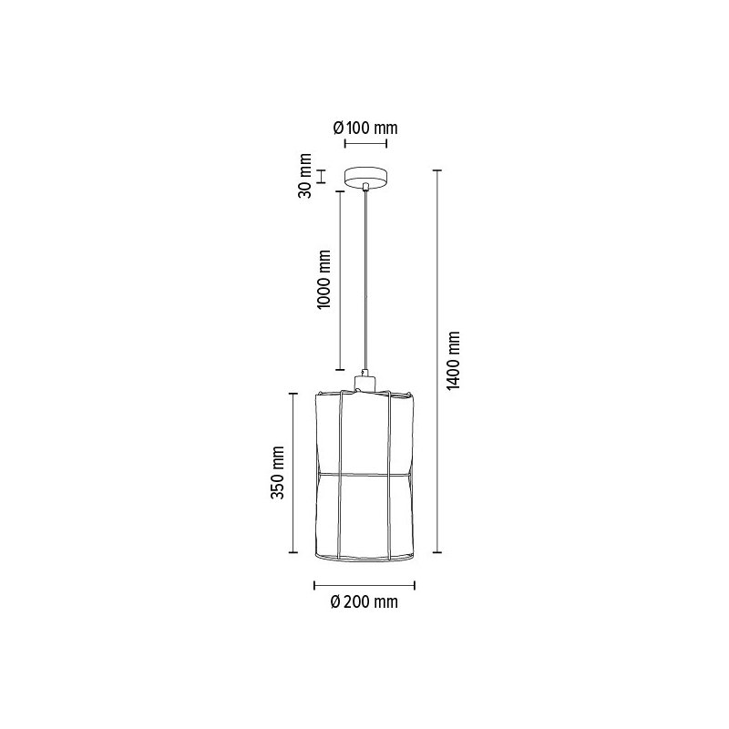 Marinero Lampa Wisząca 1xE27 Max.15W LED Czarny/Czarny Oplot/Czarny-Len