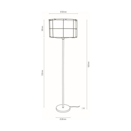 Marinero Lampa Podlogowa 1xE27 Max.15W LED Czarny/Lniany