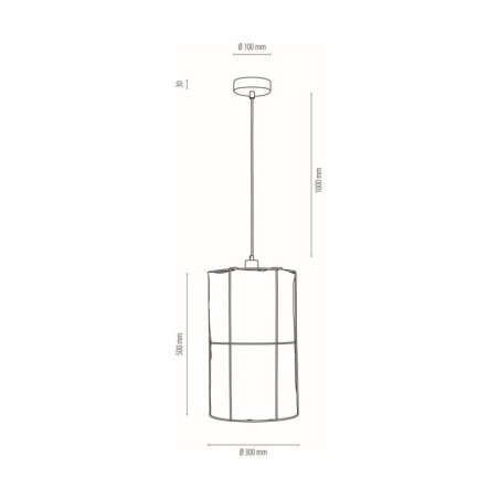 Marinero Lampa Wisząca 1xE27 Max.15W LED Czarny/Czarny Oplot/Czarny-Biały Len