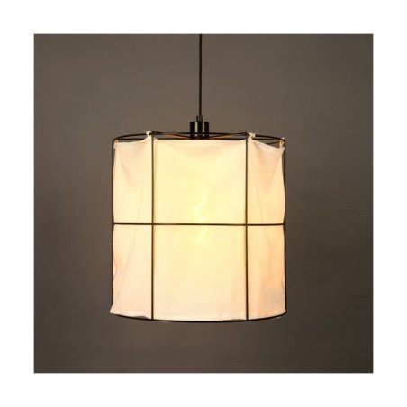 Marinero Lampa Wisząca 1xE27 Max.15W LED Czarny/Czarny Oplot/Czarny-Biały Len